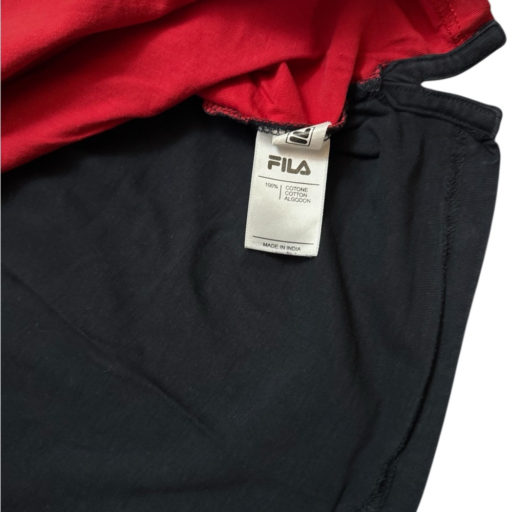 Fila Black and Red Polo Shirt with Bold Color Blocking - Picture 3 of 3